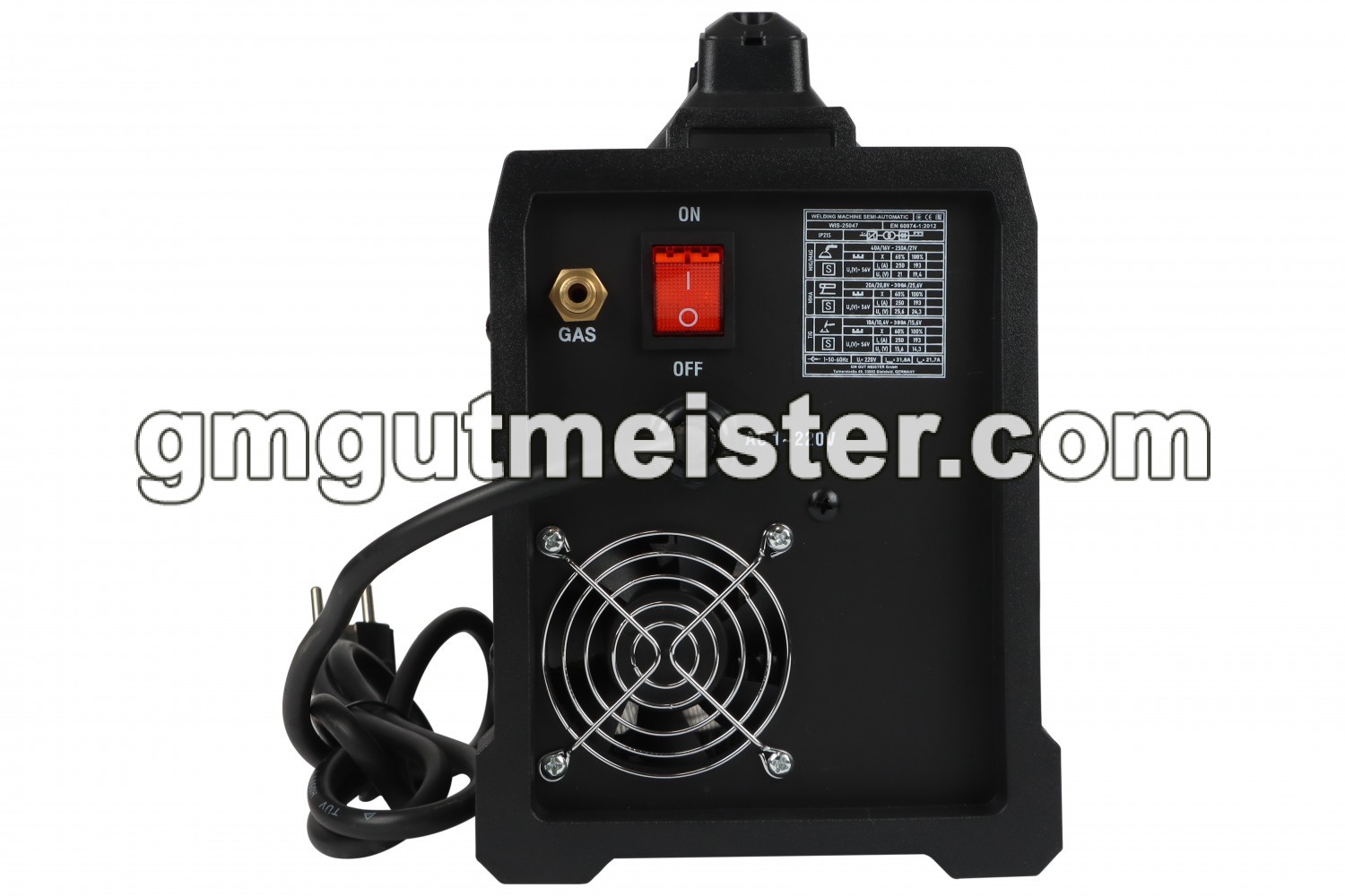 ІНВЕРТОР ЗВАРЮВАЛЬНИЙ MIG/MMA/TIG (НАПІВАВТОМАТ) GUT MECHANIC 4.7KVA 50-250A ЕЛЕКТРОДИ 0.8-1MM WIS25047 - фото 6